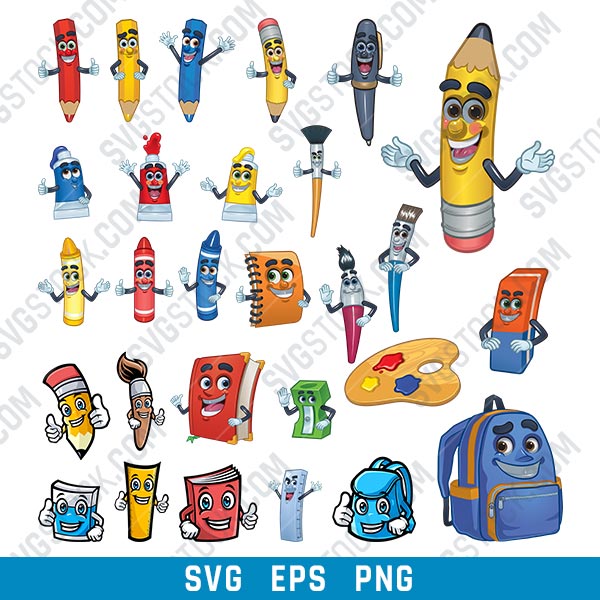 School Tools Vector Design file - SVG EPS PNG - SVGSTOCK.com - Free SVG ...