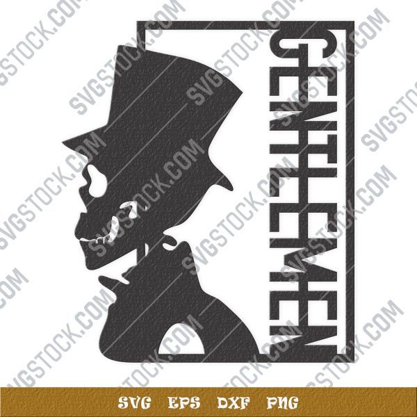 Gentlemen skull vector design files