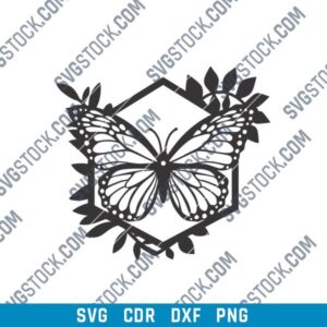 Butterfly with Leaves CNC Design